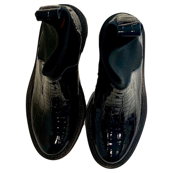 NWT -Loeffler Randall Bridget Chelsea Combat Boots Black Patent Leather Size 5.5 - Picture 11 of 15